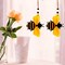 10 PCS Bee Ornaments Wooden Bumble Bees Cutouts Decorations for Tree Tree Tray Wreath Christmas Festival Bee Sign Art Crafts Home Hanging Decor, Bulk